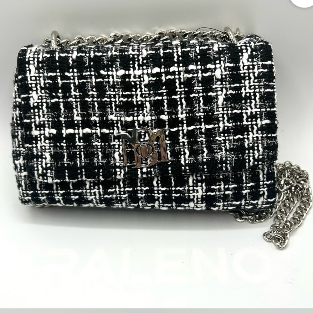 Chic Tweed Chain Crossbody Bag Badgley Mischka